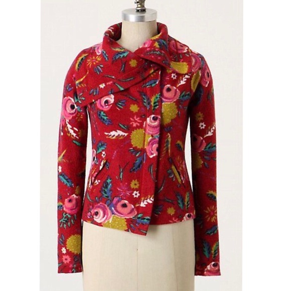 Anthropologie Jackets & Blazers - Anthropologie Floral Print Zip Up Jacket NWOT